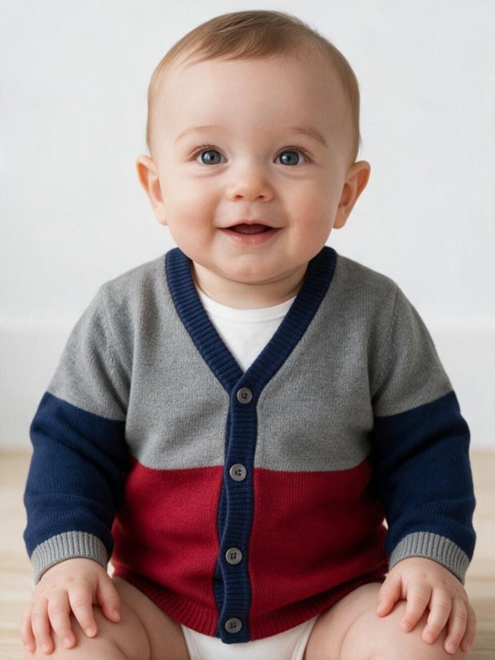 H&M Colourblock Button-Up Cardigan Sweater size 6-9 Months